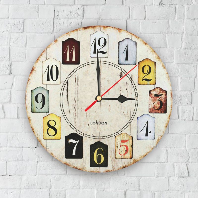 Jam Dinding Shabby Chic / Wall Clock dengan Design unik-JS15