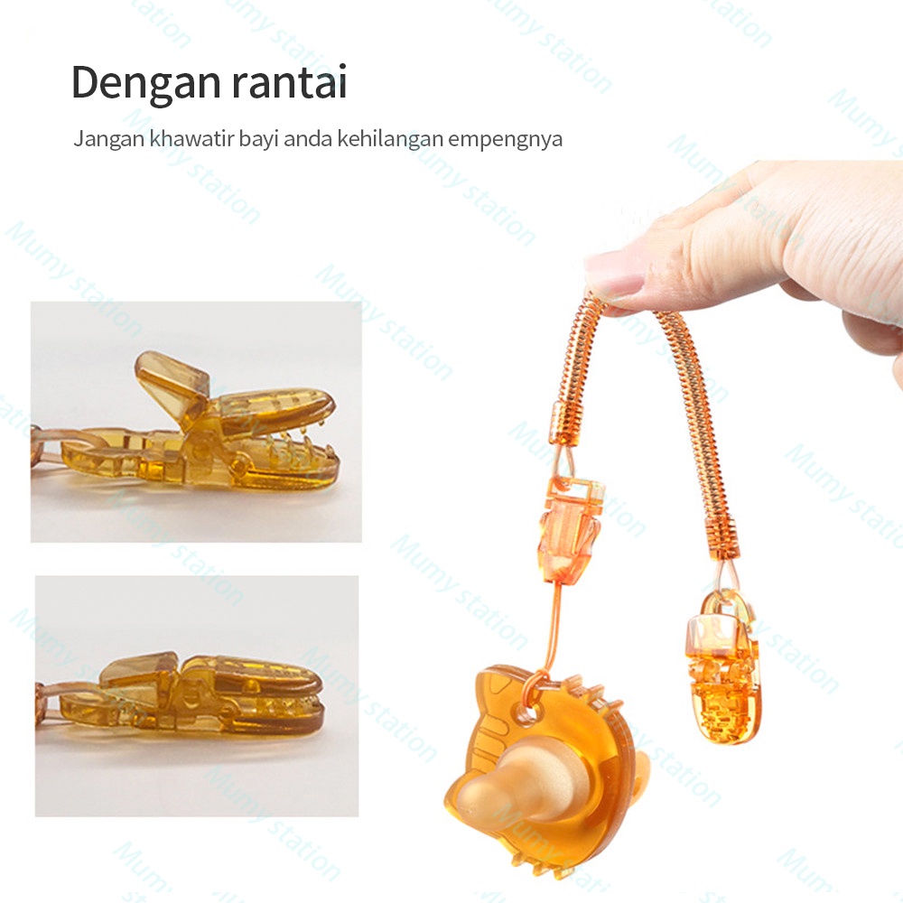 Mumystaton Dot bayi / baby pacifier/empeng bayi BPA FREE dengan rantai dan Kotak