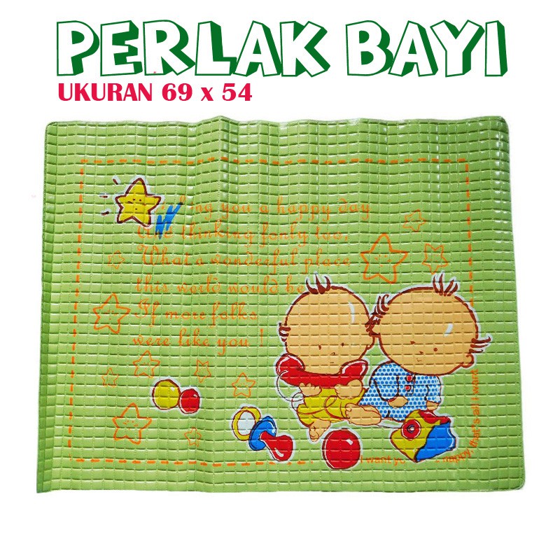 Perlak Bayi Sablon Premium motif Happy Baby ukuran 69 x 54 cm