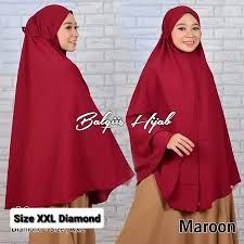 Harga Promo Bisa COD Hijab Instant Bergo Maryam JUMBO XXL Hijab Syari Kerudung Jumbo-Marun