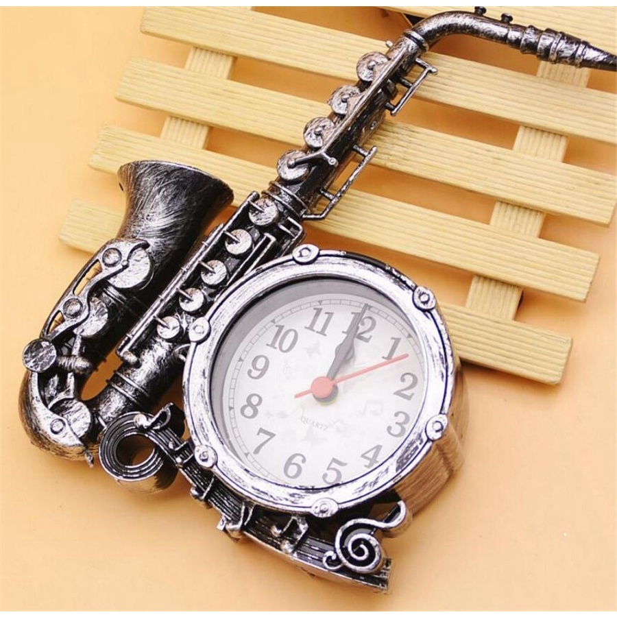 Trend-Jam Meja Vintage Saksofon / Vintage Mini Saxophone Model Alarm Clock