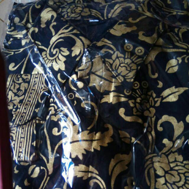 Kemeja Batik Lengan Panjang Motif Bakung Prada 0112 Bahan Katun Halus Nyaman Dan Adem Dipakai M,l,xl
