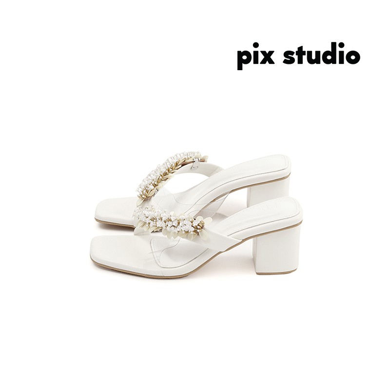 

Pixfootwear Limited Birthday Edition White Laia - Sepatu Hak Wanita Laia Payet