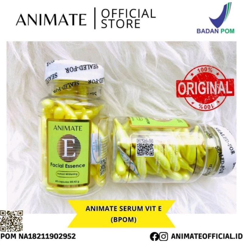ANIMATE SERUM WAJAH ISI 60 KAPSUL - SERUM VITAMIN E ORIGINAL