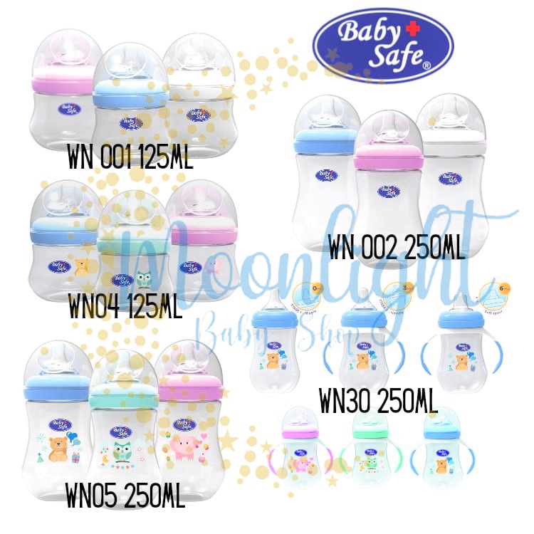 botol susu bayi baby safe wn001   wn002   wn30 wide neck bottle 125ml   250ml wideneck