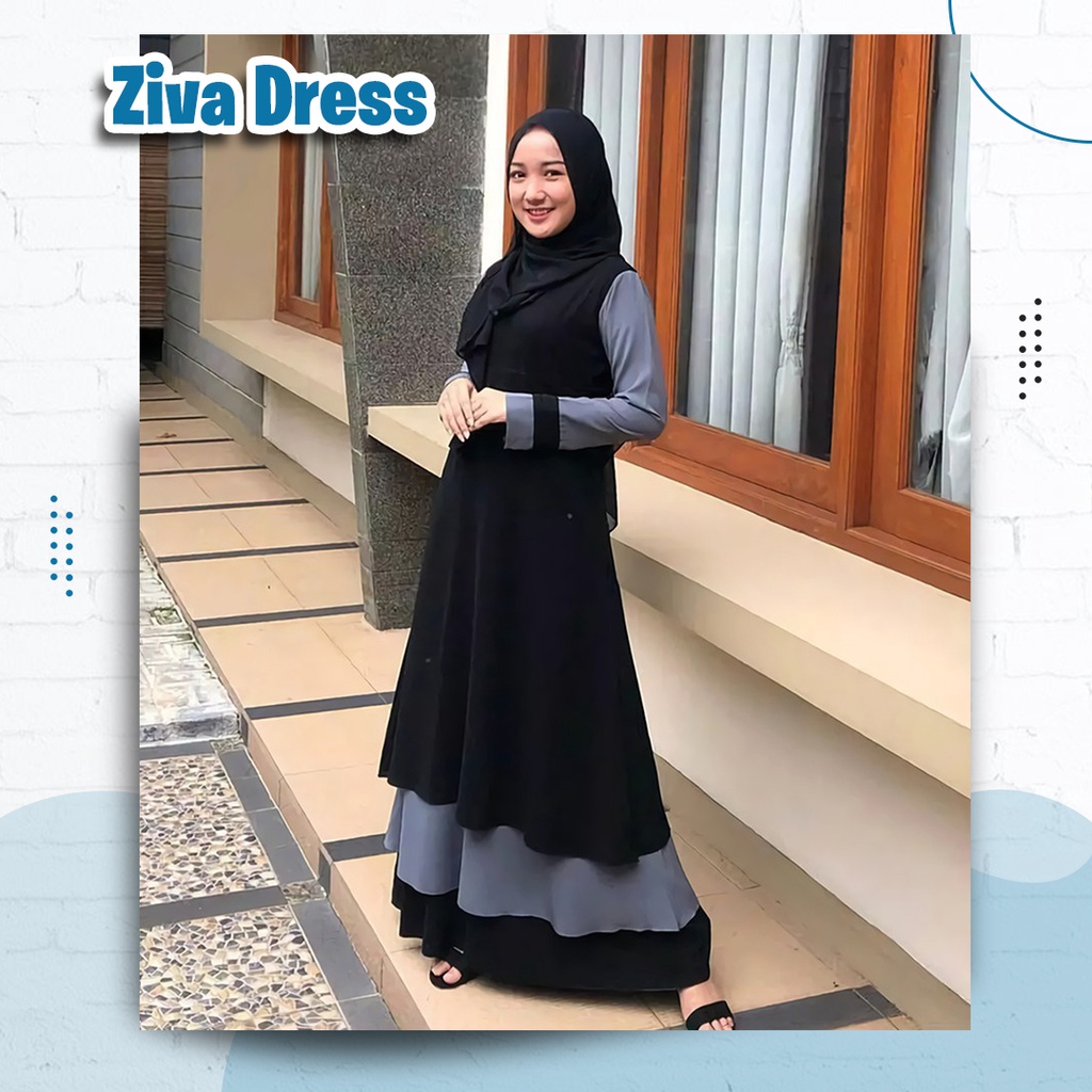 Gamis Muslimah F1K3 Dress Syari GamisWanita Fashion Muslim Ramadan Baju Remaja Gamis Dewasa maxy Out