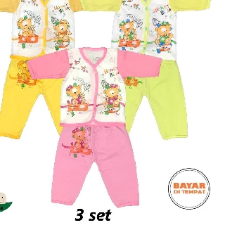  KT008   BAYIe 3 SET Setelan Baju Bayi Lengan Panjang  