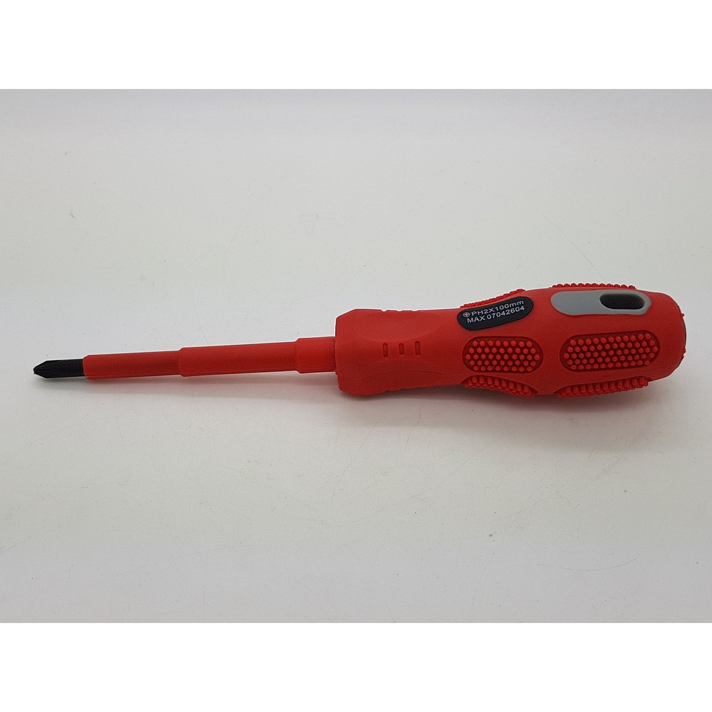 Obeng Listrik 8 &quot; MAXPOWER +PH2x100mm Isolator 1000v Screwdriver