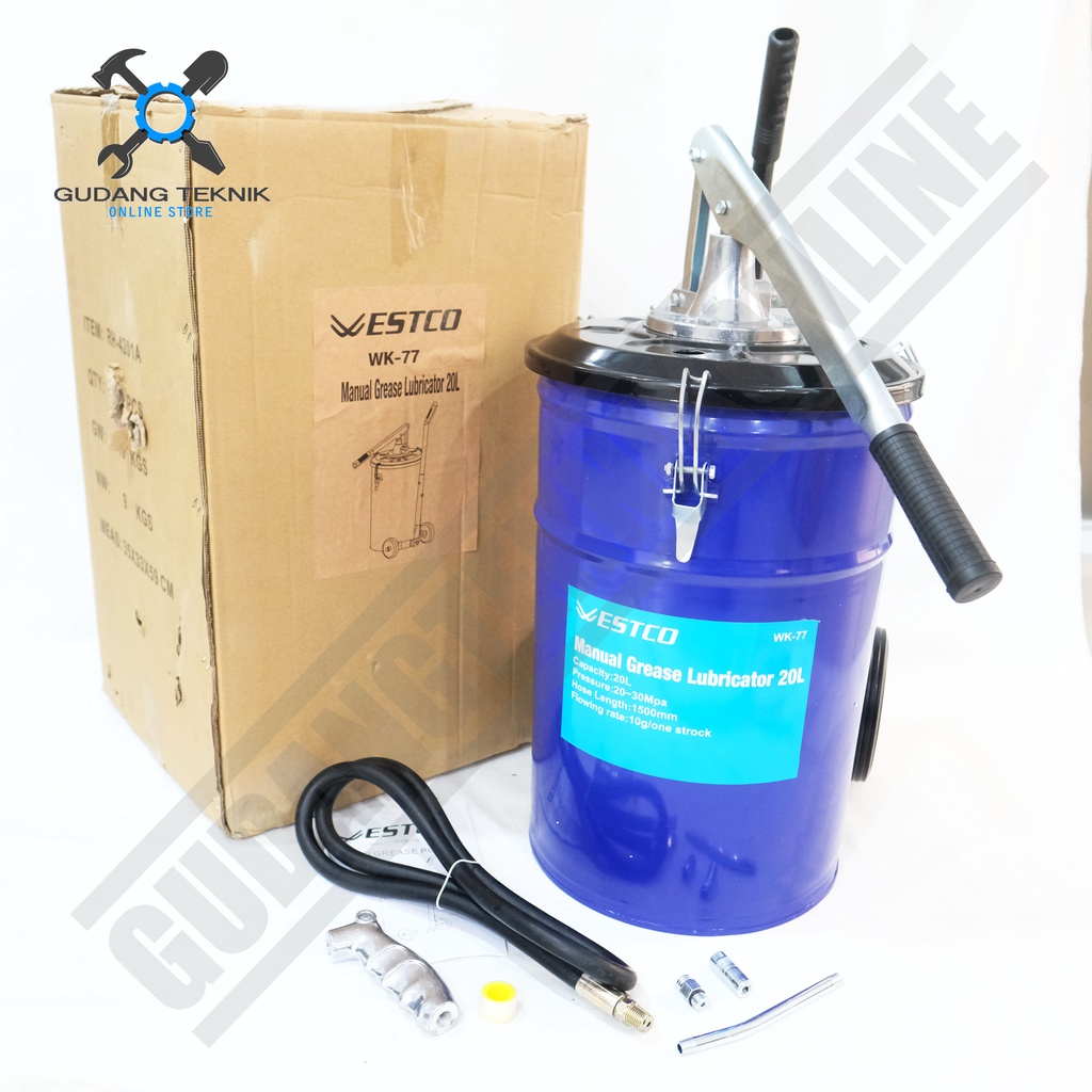 Pompa Pelumas Grease Manual Lubricator 20L WESTCO WK77 / Pompa Oli Greas Gemuk Lubrikator 20 Liter WK 77 WESTCO WK-77