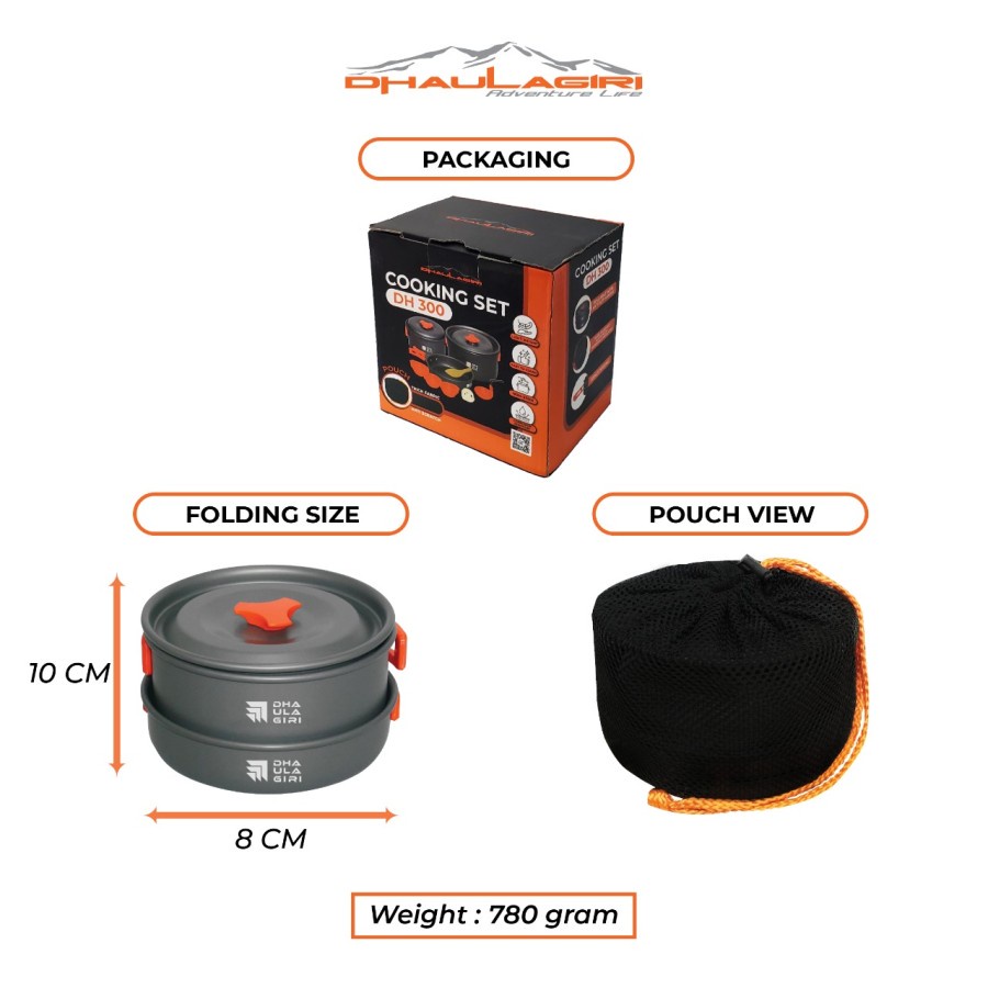 Cooking Set DH300 Dhaulagiri Alat Masak Portable Outdoor Camping