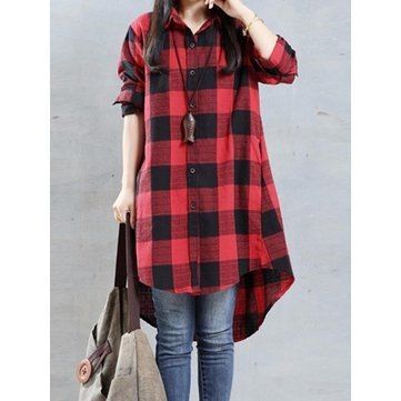 kemeja tunik flanel kotak //tunik kemeja terbaru