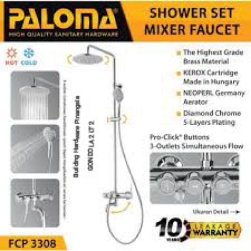 SHOWER MIXER WITH PROCLIK PALOMA FCP3308