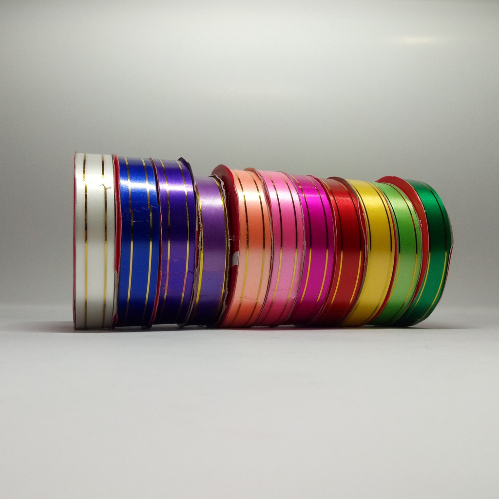 

OKB Pita Jepang Lis Mas 3/4" inch inci 2 cm Ribbon Les Kertas Plastik Kado Kecil Pesta Ulang Tahun Buket