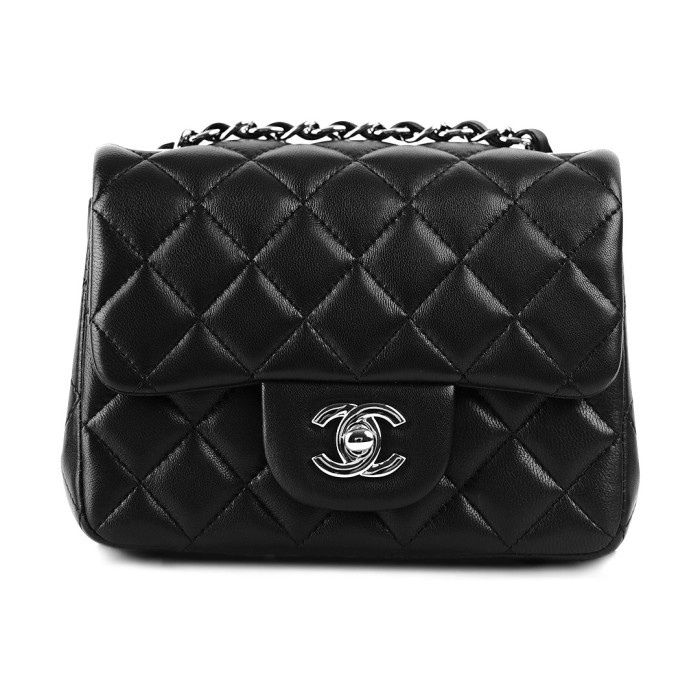 Tas Wanita Chanel Mini Flapbag Black Lambskin - Hitam Stok Terbatas