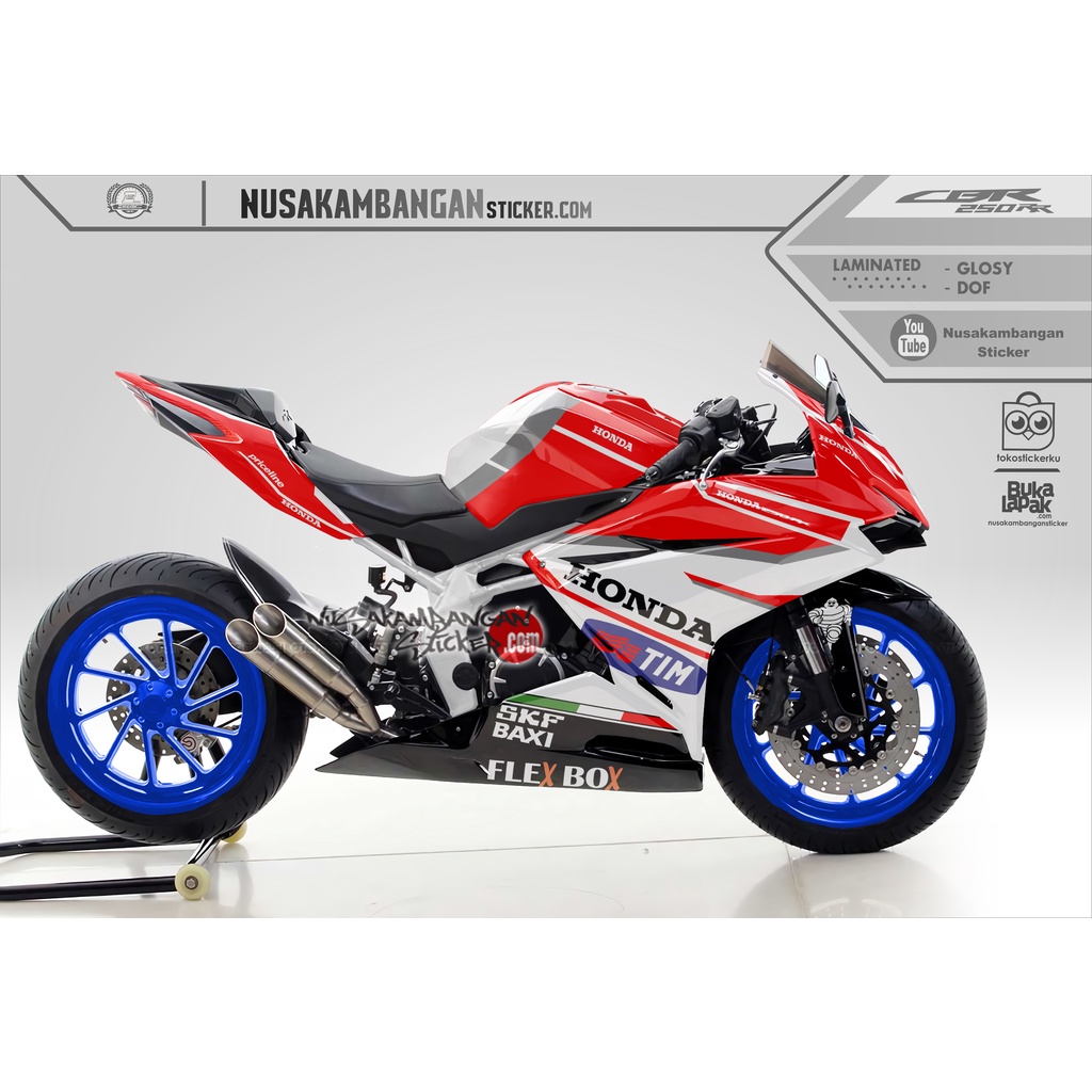 Decal Stiker Motor Honda CBR 250 RR Full Body Ducati Desmosedici Merah Grafis Racing Team Sticker Va