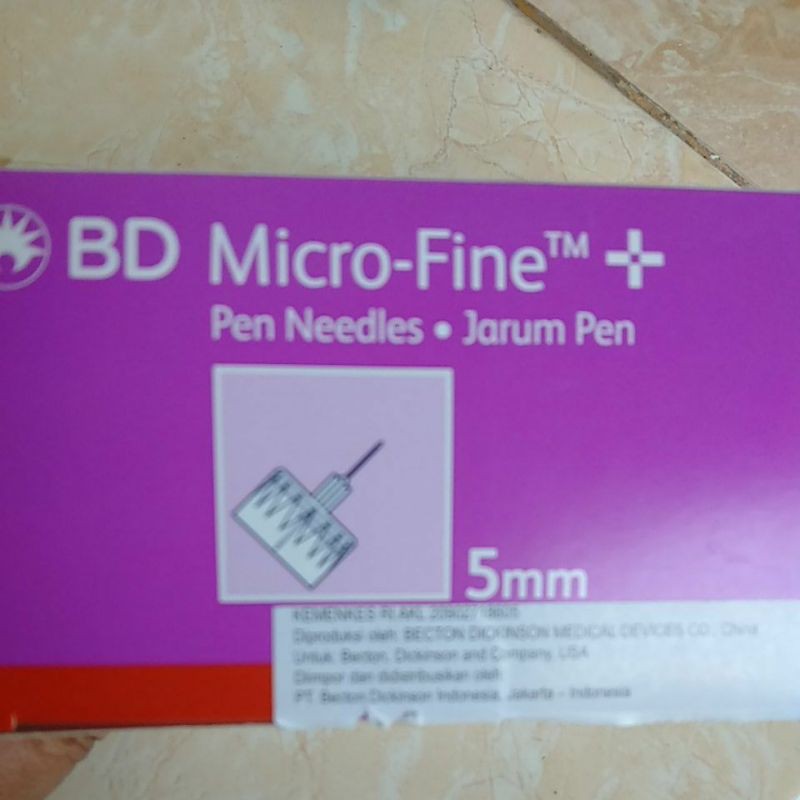 

BD MICRO Fine/Pen Needles/jarum insulin 5mm(0,25/31Gx5mm)