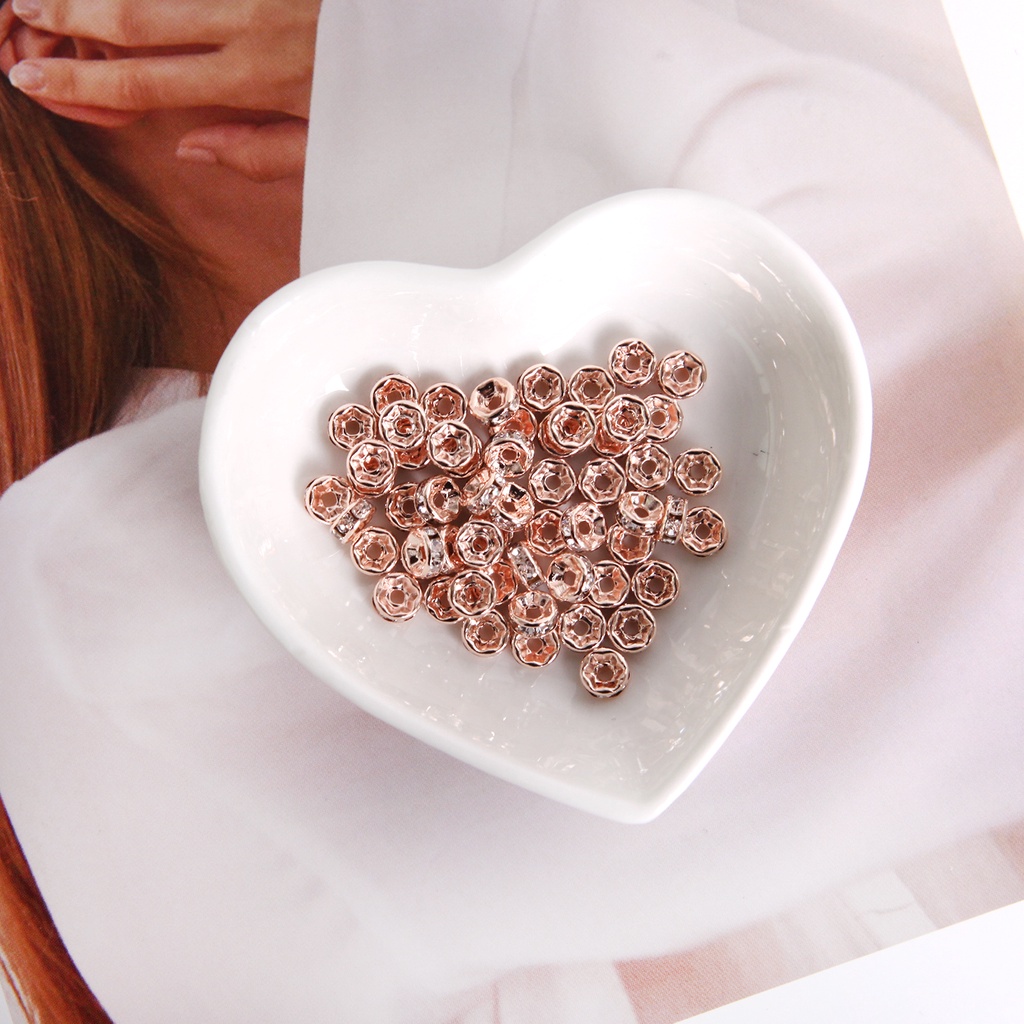 20 Round Diamond  Rhinestone Spacer Loose Beads For Jewelry DIY Making