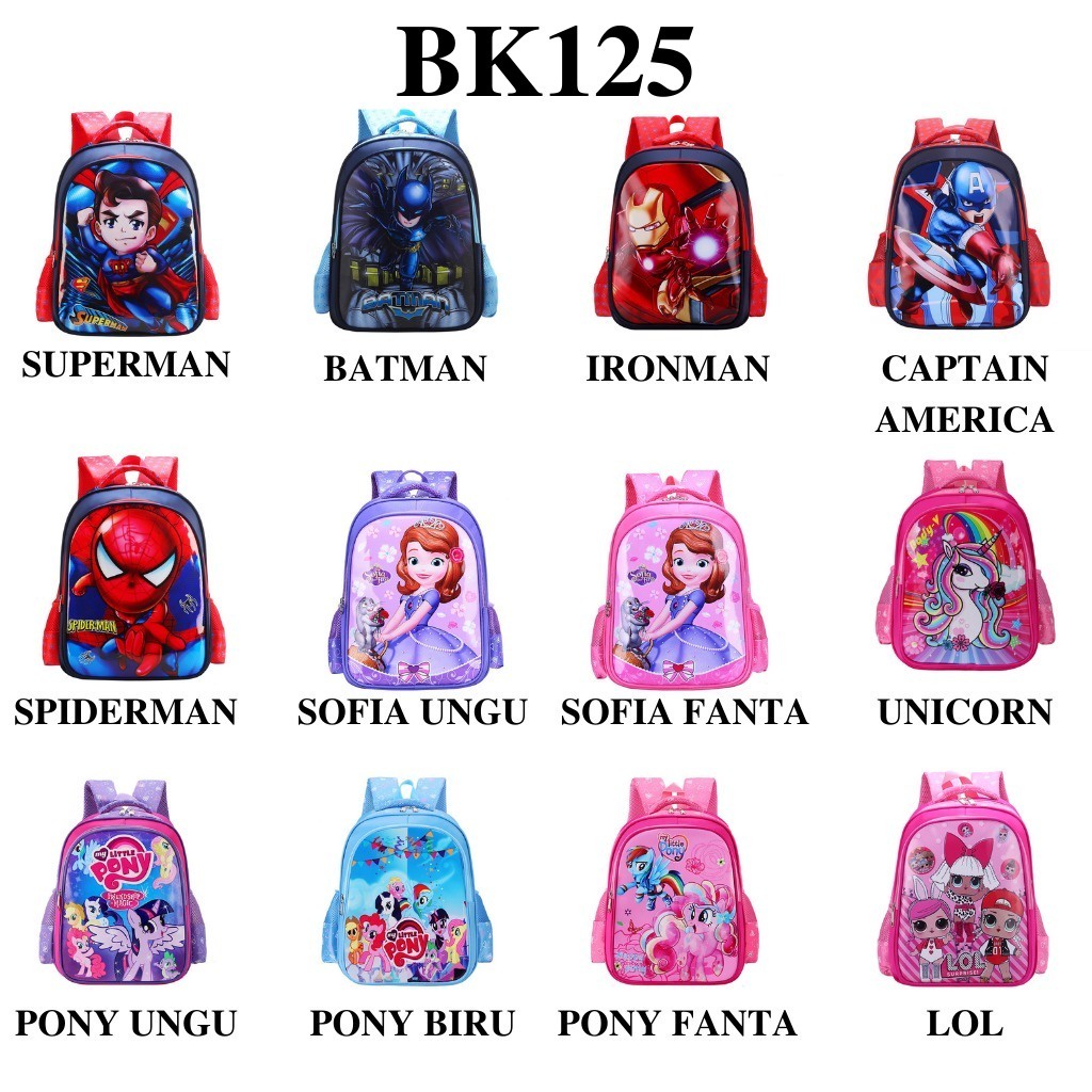 BK125 - TAS SEKOLAH TAS RANSEL ANAK TAS ANAK TAS SEKOLAH ANAK TAS RANSEL SEKOLAH