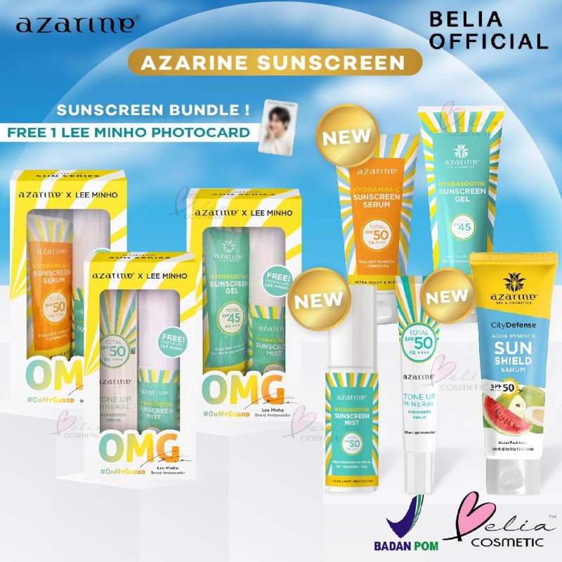 Azarine Herbal Essential Series - Peeling Serum/Hydrasoothe Sunscreen Gel/Sleeping Mask Halal Origin