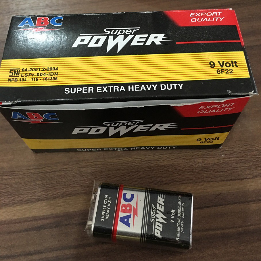 Batu BATERAI 9V ABC 9 volt 9volt KOTAK