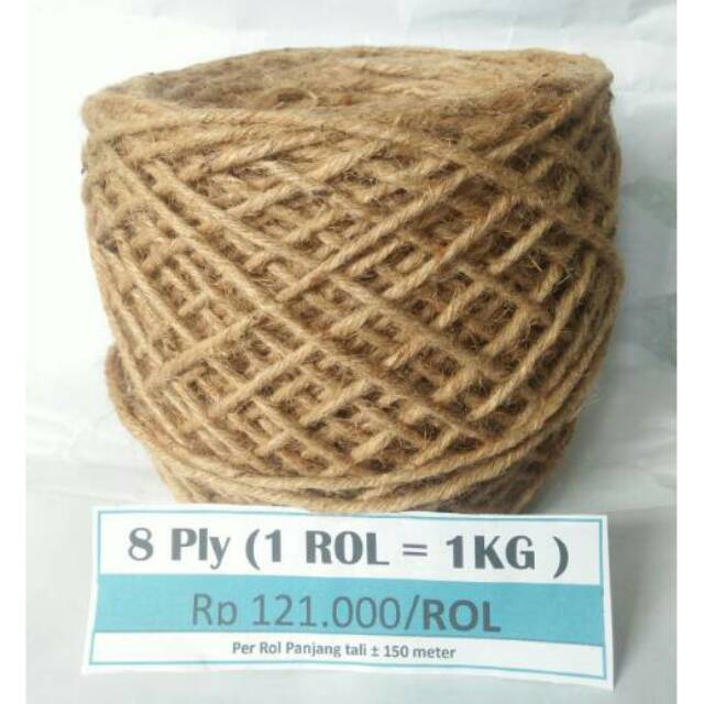 

1Kg 8ply (8benang) Rol, Tali goni, Tali Rami, jute, craft, akaesoris