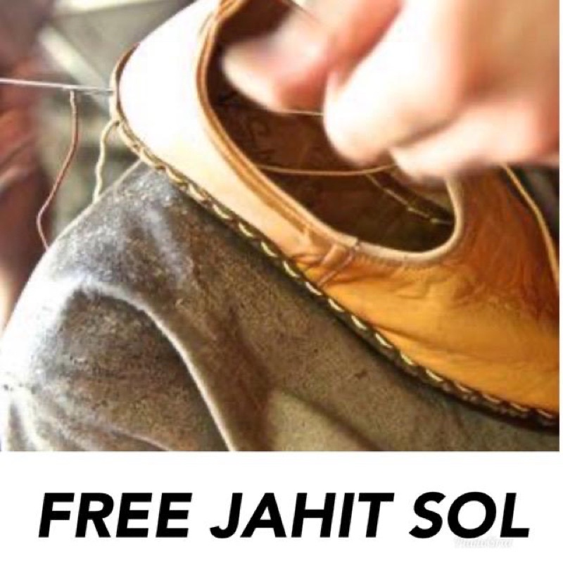 Sepatu casual bahan kulit sapi asli model perekat free jahit keliling s.27