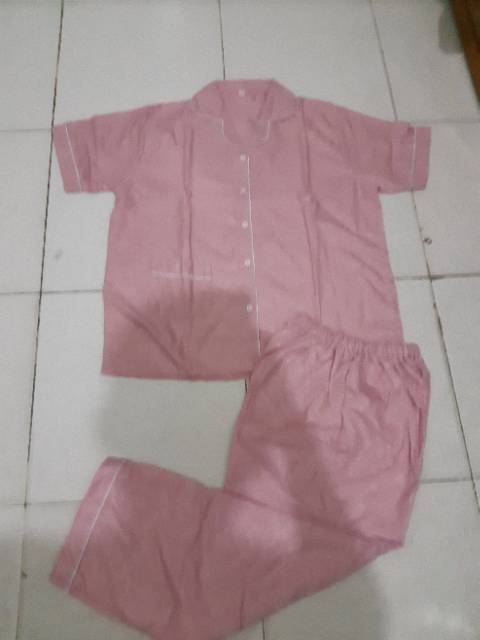 Baju Tidur Wanita/Cewek Piyama Pajamas Satin Embos Jumbo Big Size Murah