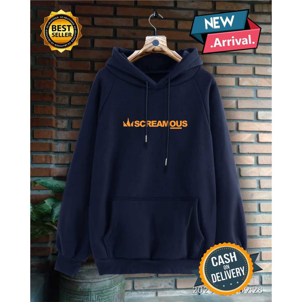 Jaket Hoodie Pria Tebal Tidak Panas Sweater Scremous