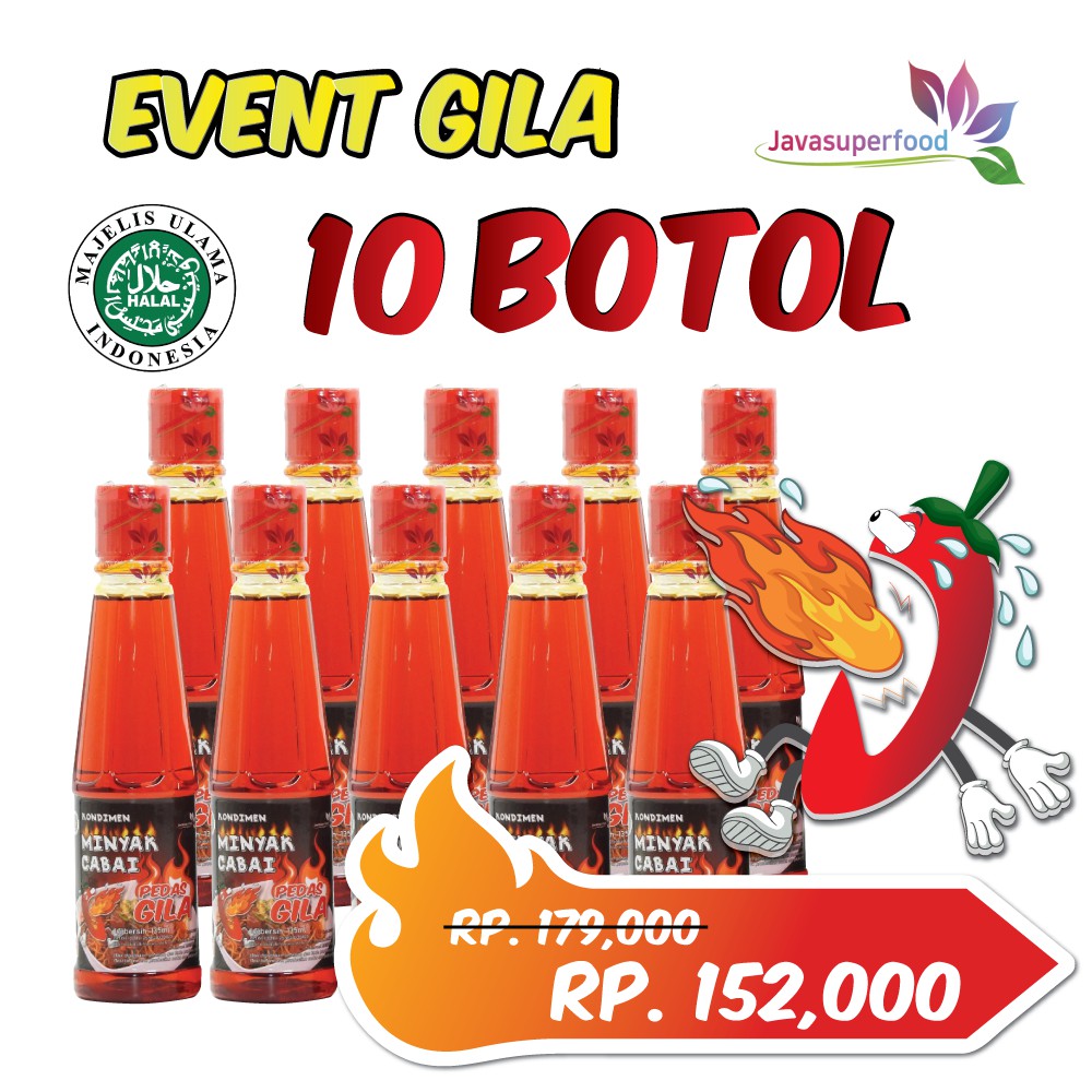 Paket Event Gila [ Minyak Cabai Pedas Gila 10 Botol] Java Super Food