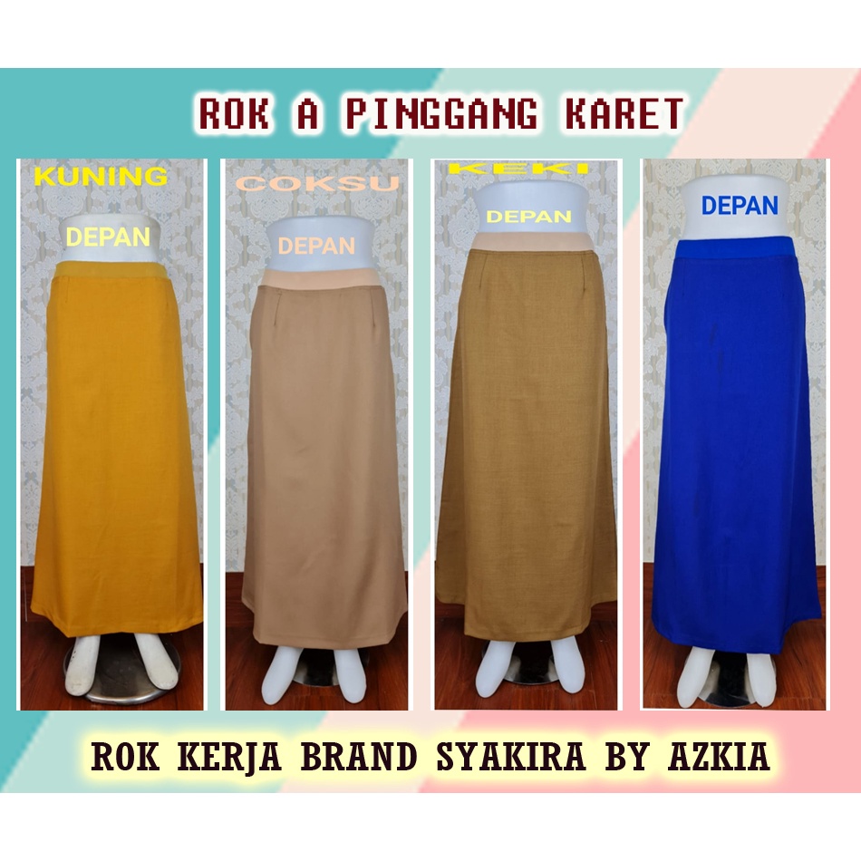 Rok model A  warna merah bata-pemda tua-biru paud-pemda terang-kuning gading-mocca-Syakira Warna Bra