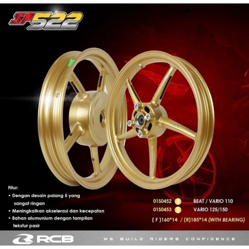 Velg Racing RCB Beat Scoopy Vario SP 522 Gold