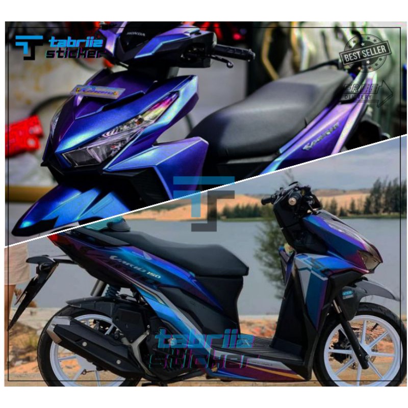 Stiker Skotlet Motor Warna Bunglon pelangi Biru / Biru Aurora Untuk Body Motor dan Mobil
