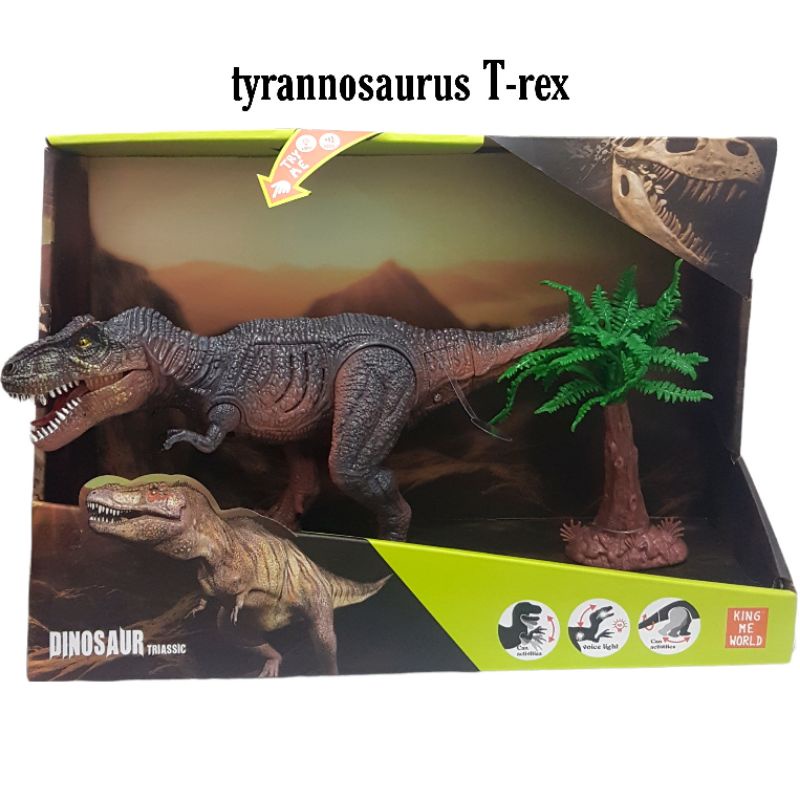 Mainan Anak Dinosaurus Tyrannosaurus T-rex Carnotosaurus Velociraptor Bunyi Lampu