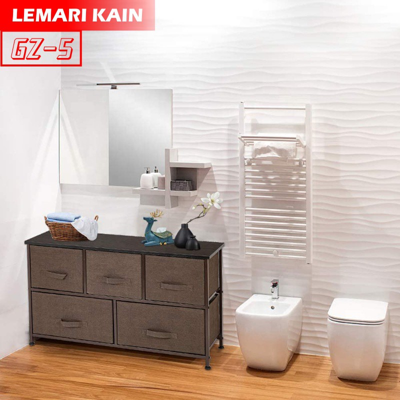 Berkualitas Lemari 2 Tingkat 5 Laci Lemari Sisi Ranjang Lemari TV meja TV GZ-5 WHFURNITURE