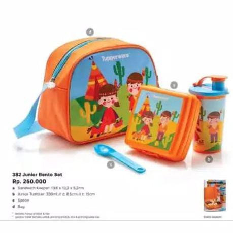 junior bento set tupperware tas bekal makan - kotak makan anak