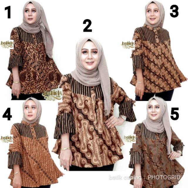 ATASAN BATIK WANITA BLOUSE BATIK FASHION  KERJA SERAGAM KANTOR CEWE BOLERO LENGAN PANJANG M L XL XXL