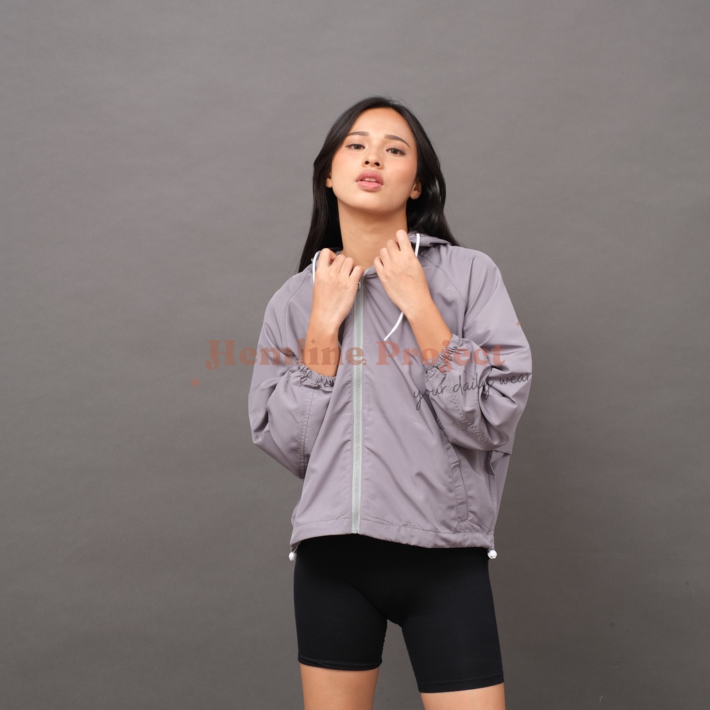 Ganis Oversized Jaket Grey - Jaket Parasut Hoodie