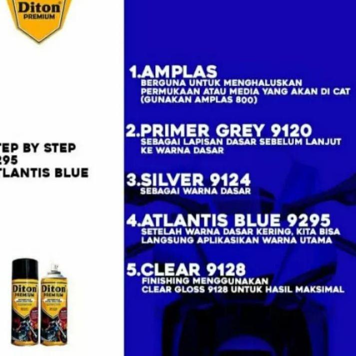 Siap Kirim.. Pilok Pilox Phylox DITON Premium Atlantis Blue 9295 Biru Movistar Yamaha Metalik 400 ml