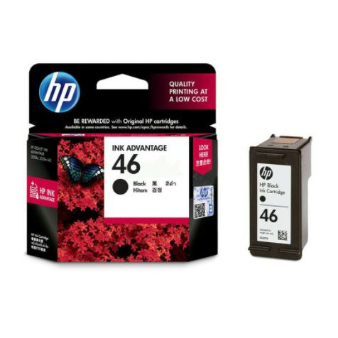 ink cartridge hp 46 black cz637aa for printer 2029 2020hc 2520hc 2529 4729 original - Tinta 46 hitam