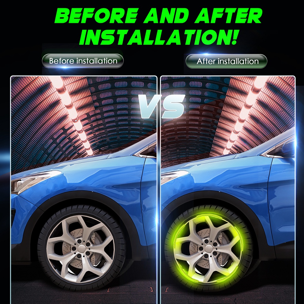 20buah Stiker Reflektif Roda Mobil luminous wheel Reflektif Stiker Keselamatan Mengemudi Stiker Peringatan