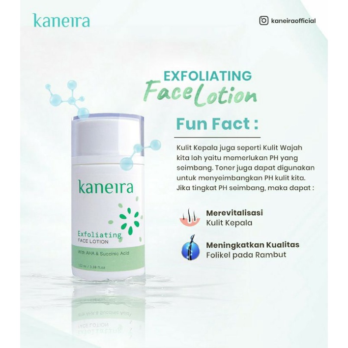 KANEIRA EXFOLIATING FACE LOTION / Toner Wajah /Mencerah / Cosmetic Halal