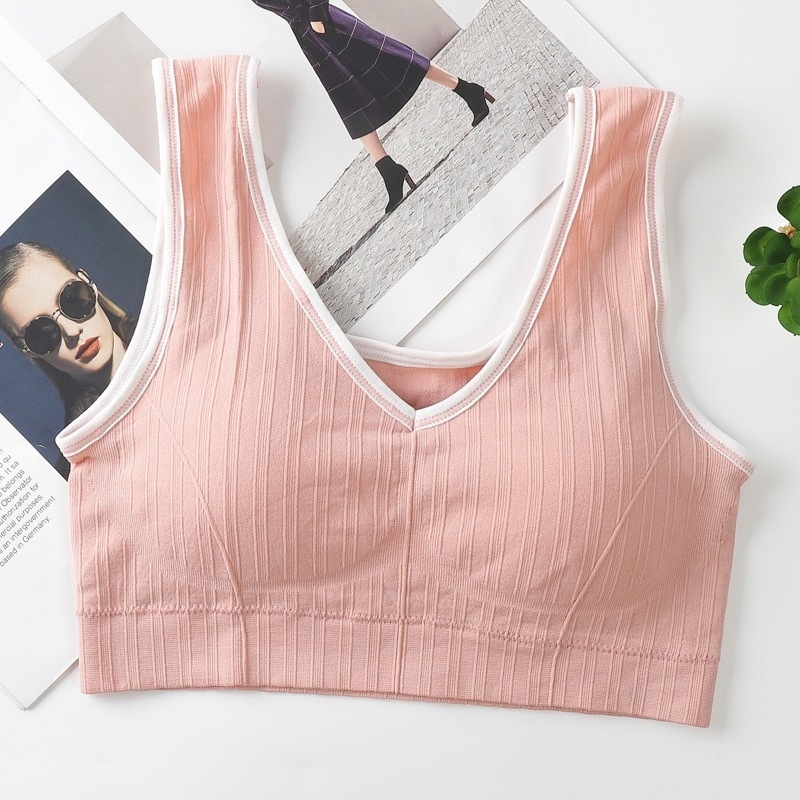 ELFYDO BRA526 Bra Tanpa Kawat Pakaian Dalam Wanita Miniset Sportbra Gym Bra Olahraga Push Up