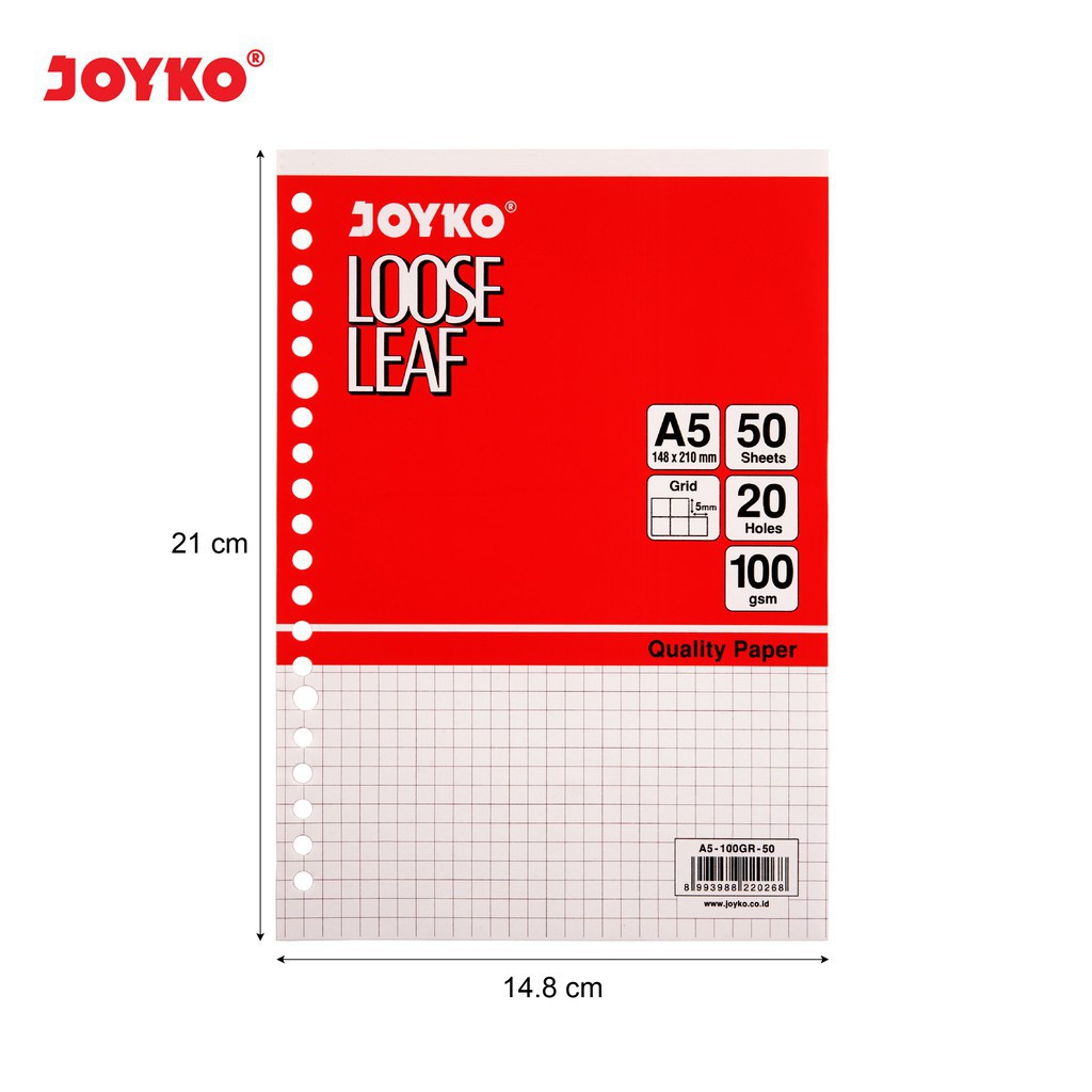 

Loose Leaf Isi Kertas File Binder Joyko A5-100GR Grid