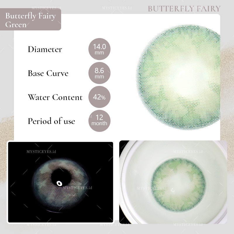 [✅COD] MYSTICEYES SOFTLENS BUTTERFLY FAIRY LENSA KONTAK NORMAL 14.0 MM