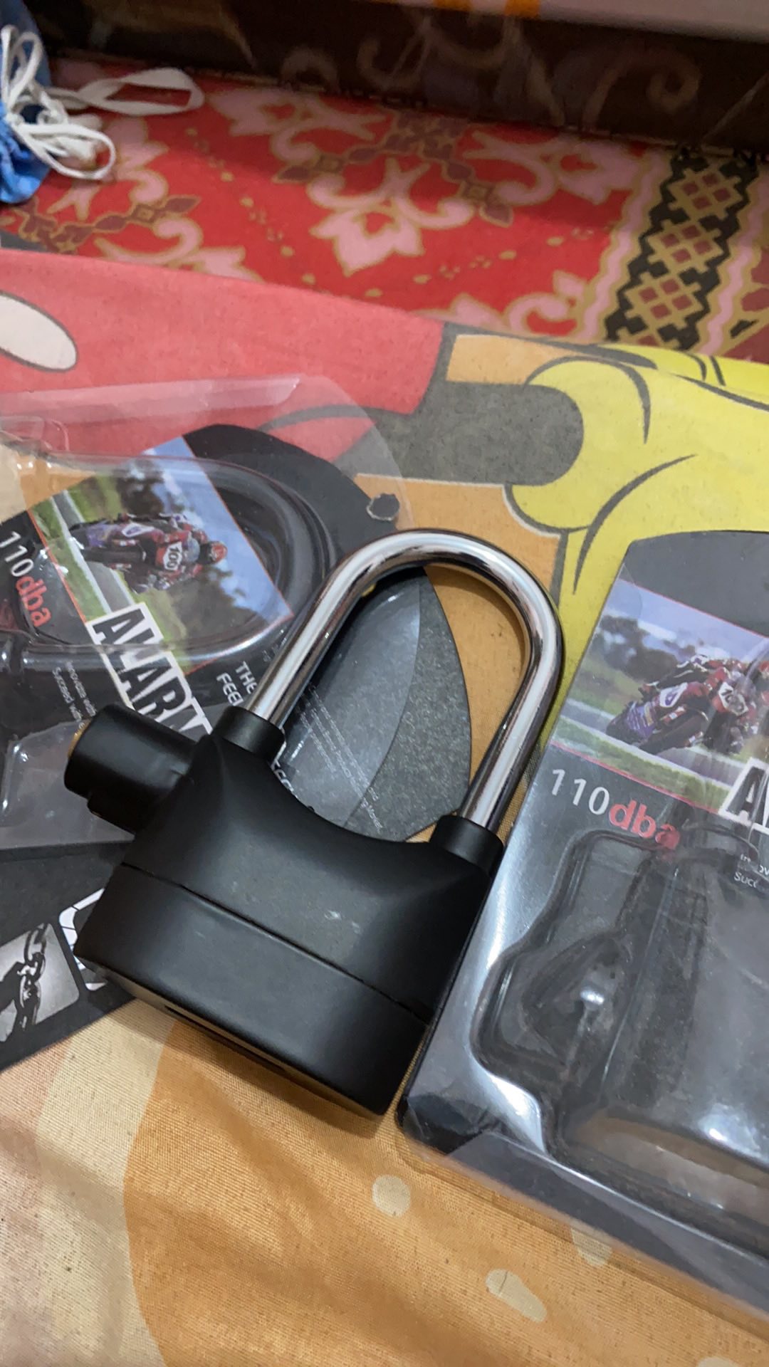Original Gembok Alarm Anti Maling Ring Panjang Alarm Lock Kunci