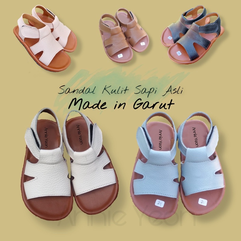 SEPATU SANDAL ANAK KULIT SAPI ASLI GARUT MURAH LAKI-LAKI PEREMPUAN