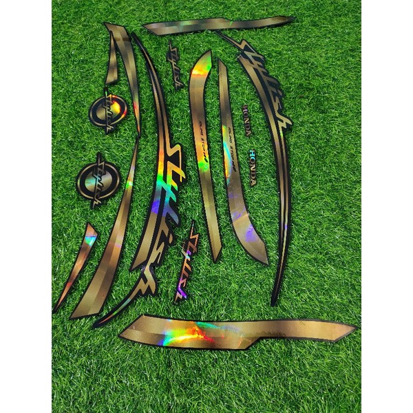 Sticker Striping Scoopy New Stylish Gold Hologram