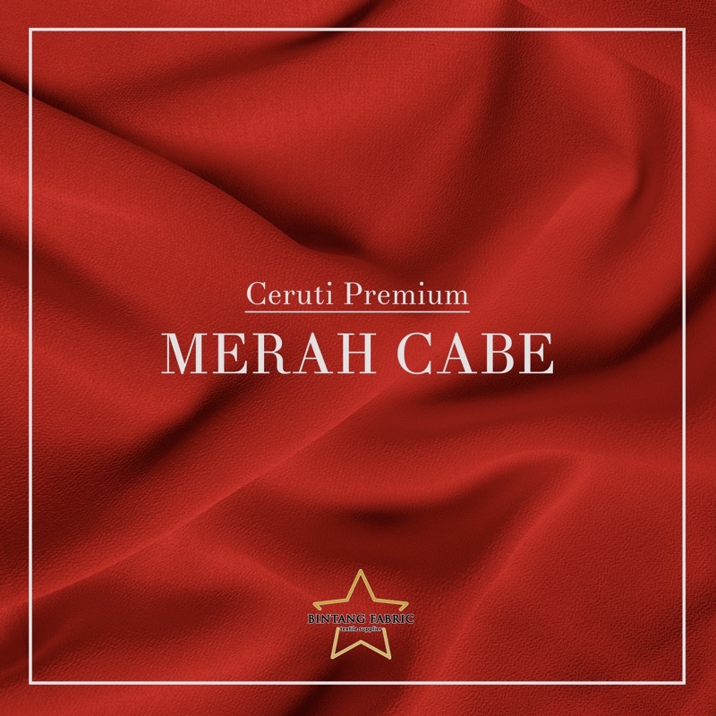 Bahan Kain Ceruti Ceruty Babydoll Premium 1 meter-Merah Cabe