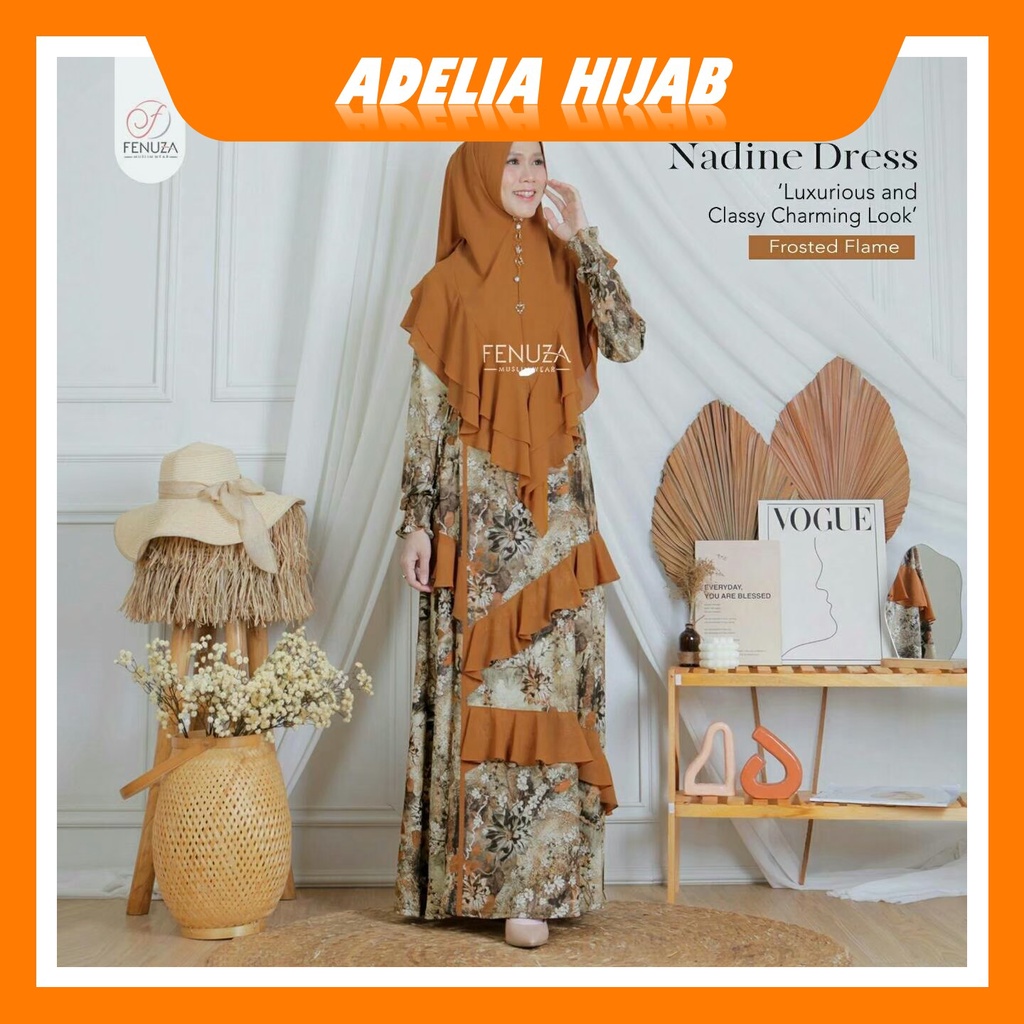 Fashion Muslim Terbaru Gamis Wanita Muslim Syari Nadine Dress Original Produk By Fenuza Muslim Wear 