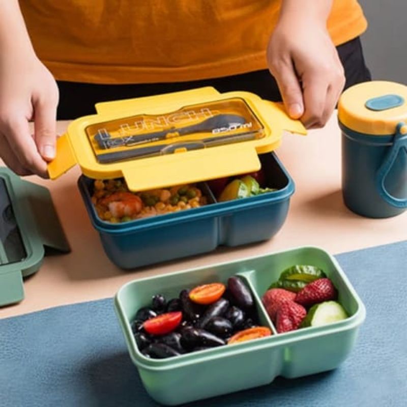 0Kotak Makan Transparant Lunch Box Bento Box 850 ml BPA FREE